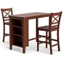 Costway 3PCS Counter Height Pub Dining Table Set W/ Storage Shelves&2 Bar Chairs -Costway GUEST b7fc6e61 84a1 4d27 86ce ac9a0df1dc87