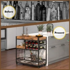 Costway 3-Tier Mobile Bar Serving Cart Liquor Storage Trolley With Removable Tray Wine Rack 15 Costway 3-Tier Mobile Bar Serving Cart Liquor Storage Trolley With Removable Tray Wine Rack -Costway GUEST b811b48b c879 43f3 be2d ce4683da0100