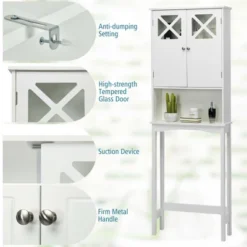 Costway 2-Door Over The Toilet Bathroom Space Saver Storage Cabinet W/ Adjustable Shelf -Costway GUEST b96c7b00 3326 46bd 9428 73c0fef6746c