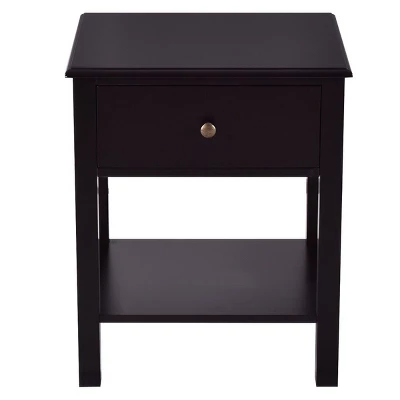 Costway 2 PCS Nightstand End Table Storage Display Furniture Drawer Shelf Beside 2 Costway 2 PCS Nightstand End Table Storage Display Furniture Drawer Shelf Beside - Image 2