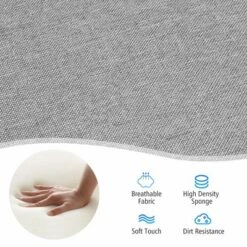 Costway Modern Upholstered Fabric Accent Chair W/ Rubber Wood Legs Dark GrayLight Grayy 13 Costway Modern Upholstered Fabric Accent Chair W/ Rubber Wood Legs Dark GrayLight Grayy -Costway GUEST ba2d61d9 8ef6 46d8 aed7 51b0a40dcd88