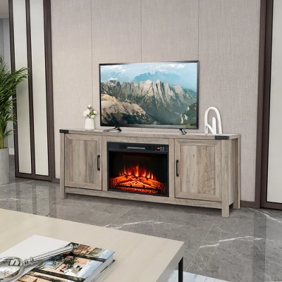 Costway 62'' Farmhouse TV Stand Entertainment Center For TVs Up To 70 Inches Natural 1 Costway 62'' Farmhouse TV Stand Entertainment Center For TVs Up To 70 Inches Natural