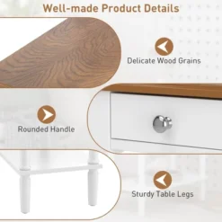 Costway 2-tier End Side Narrow Table Nightstand W/ Drawer For Living Room Bedroom -Costway GUEST bb0fff0e 7576 4e01 825d e9219aa6ef0c