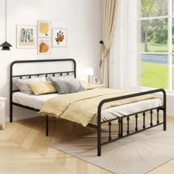 Costway Full/Queen/King Size Bed Frame With Headboard Under Bed Storage No Box Spring Needed Black -Costway GUEST bbb9eeea 8342 4ede 9056 94367847a821