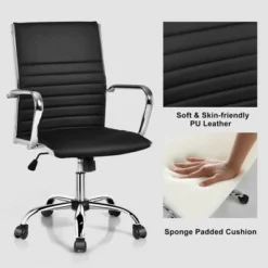 Costway PU Leather Office Chair High Back Conference Task Chair W/Armrests -Costway GUEST bbbe629c a681 40e9 b947 8d0e1e9473cd