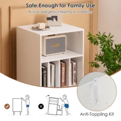 Costway Record Player Stand Turntable Stand Display Shelf 21" L X 18" W X 34"H White -Costway GUEST bc0716f8 6353 4ede af96 8d403fed8297