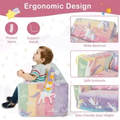 Honeyjoy 2-in-1 Flip Out Kid’s Sofa Chair Convertible Toddler Couch To Lounger -Costway GUEST bc6997a1 cb12 4690 ae2a 36fc7748d73f