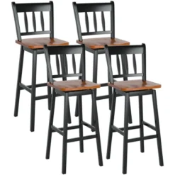 Costway Set Of 4 Swivel Bar Stools 30.5'' Pub Height Dining Bar Chairs CreamBlack -Costway GUEST bcb5995a 4ef7 4833 aa0f 1c9fac96f386