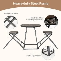 Costway 3-Piece Bar Table Set Round Pub Dining Table & 2 Foldable Stools W/ Metal Frame 13 Costway 3-Piece Bar Table Set Round Pub Dining Table & 2 Foldable Stools W/ Metal Frame -Costway GUEST bcf05031 2078 44e1 8977 ce9e046fd8d9