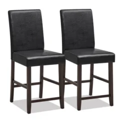 Costway Set Of 2/4 Bar Stools 25inch Counter Height Barstool Pub Chair W/Rubber Wood Legs -Costway GUEST bd08c6e9 9845 463a a7e7 5aa12850a1c9