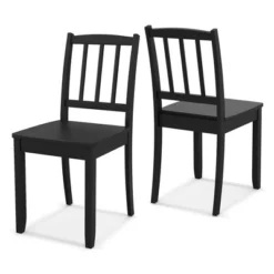 Costway Wood Dining Chair Set Of 2 With Rubber Wood Legs Curved Backrest For Kitchen White/Black/Brown -Costway GUEST bd2a32a6 4880 44b9 b8ea 8985482ed7af