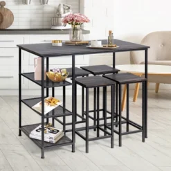 Costway Bar Pub Table Industrial Counter Black Dining Table With Metal Frame -Costway GUEST bd915b12 c494 4697 8e2f 948d66aef7e4 1