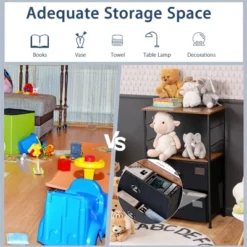 Costway 2 Drawer Dresser W/Shelf Storage Tower Nightstand End Table Chest Black -Costway GUEST bdd68bef 3dcf 4d17 b9d0 2103c2b10e2d