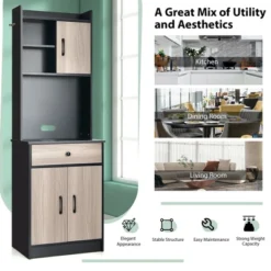 Costway 3-Door 71'' Kitchen Buffet Pantry Storage Cabinet W/Hutch Adjustable Shelf Black 11 Costway 3-Door 71'' Kitchen Buffet Pantry Storage Cabinet W/Hutch Adjustable Shelf Black -Costway GUEST bf85685f 3cbb 417a ae90 3b8d0803a3ea