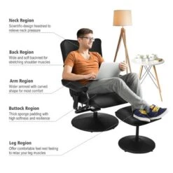 Massage Recliner Couch Chair Lounge Swivel W/Ottoman Side Pocket Remote Control -Costway GUEST bf958128 19cb 4462 a310 0544d7921dde