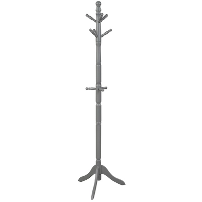Costway Coat Rack Wooden Hall Tree 2 Adjustable Height W/ 9 Hooks WalnutBlack Grey 9 Costway Coat Rack Wooden Hall Tree 2 Adjustable Height W/ 9 Hooks WalnutBlack Grey - Image 9