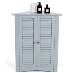 Corner Storage Cabinet Freestanding Floor Cabinet Bathroom W/ Shutter Door GreyBrown 21 Corner Storage Cabinet Freestanding Floor Cabinet Bathroom W/ Shutter Door GreyBrown -Costway GUEST c0451ac2 575d 4505 872c bb164eefe81f