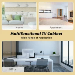 Costway TV Stand Entertainment Center For TV's Up To 65'' W/ Storage Cabinets Walnut -Costway GUEST c0b527c2 81a6 4ad1 a2f0 3f4090c85ba4