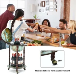 Costway 17'' Globe Wine Kitchen Stand 16th Century Italian Map Liquor Bottle Shelf Cart 13 Costway 17'' Globe Wine Kitchen Stand 16th Century Italian Map Liquor Bottle Shelf Cart -Costway GUEST c1236a83 e06c 40a4 91b1 4af90f13842b