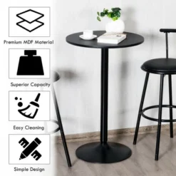 Costway 4 PCS Round Pub Table 24'' Bistro Bar Cocktail Table W/Metal Base Black 14 Costway 4 PCS Round Pub Table 24'' Bistro Bar Cocktail Table W/Metal Base Black -Costway GUEST c23afe17 fe37 41dd ae1a 92a0baa80a17