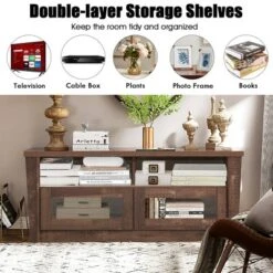 Costway TV Stand Entertainment Center Hold Up To 55'' TV With 2 Shelves & 2 Door Cabints -Costway GUEST c373f888 13a6 445a acbd 0c7ddbb9aed5