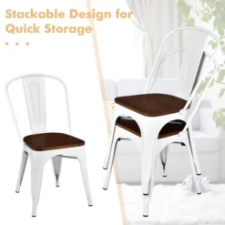 Costway Set Of 4 Tolix Style Metal Dining Side Chair Wood Seat Stackable Cafe Bistro 15 Costway Set Of 4 Tolix Style Metal Dining Side Chair Wood Seat Stackable Cafe Bistro -Costway GUEST c3857e1a c040 44fa 9895 9be347919487