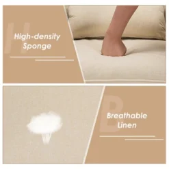 Costway Accent Chair Upholstered Linen Armchair Sofa Chair W/Waist Pillow 20 Costway Accent Chair Upholstered Linen Armchair Sofa Chair W/Waist Pillow -Costway GUEST c3cae31a 9b6f 4cad 84c0 4454973d4e84