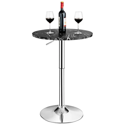 Costway Round Bistro Bar Table Height Adjustable 360-degree Swivel Black 1 Costway Round Bistro Bar Table Height Adjustable 360-degree Swivel Black