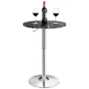 Costway 4PCS Round Bistro Bar Table Height Adjustable 360-degree Swivel WhiteBlack