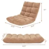 Costway Adjustable 14-Position Floor Chair Folding Lazy Gaming Sofa Chair Cushioned-Tan