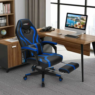 Costway Massage Gaming Chair Racing Recliner Computer Desk Chair W/Footrest 2 Costway Massage Gaming Chair Racing Recliner Computer Desk Chair W/Footrest - Image 2