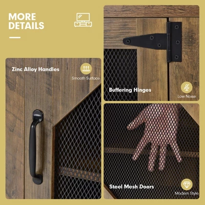 Costway TV Stand Entertainment Media Center For TVs Up To 65'' W/Steel Mesh Doors 8 Costway TV Stand Entertainment Media Center For TVs Up To 65'' W/Steel Mesh Doors - Image 8