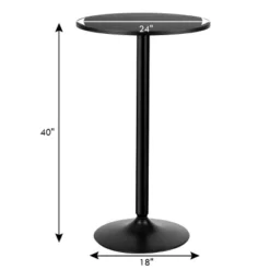 Costway Set Of 2 Round Pub Table 24" Bistro Bar Height Cocktail Table W/Metal Base Black -Costway GUEST c5bb9064 90c7 45bd 88e0 69baff67c173