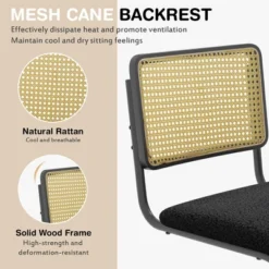 Costway Dining Chairs Set Rattan Upholstered Dining Chairs With Cane Back&Metal Base -Costway GUEST c5ed42ae 0d4f 452c a037 1fe8899cc113