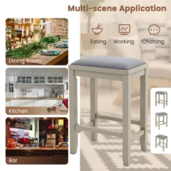 Costway Set Of 2 Upholstered Bar Stools Wooden Counter Height Dining Chairs 17 Costway Set Of 2 Upholstered Bar Stools Wooden Counter Height Dining Chairs -Costway GUEST c6444584 d949 4a57 9b7b f57f4493d0ad