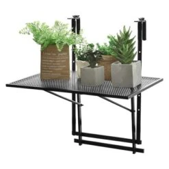 Costway Folding Hanging Table Adjustable Balcony Railing Table Patio Deck Black -Costway GUEST c649a554 6c87 4c64 9651 0049e682f3f7