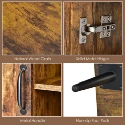 Costway Mid-century Storage Door Cabinet Cupboard W/4 Legs Adjustable Shelf Rustic Brown 13 Costway Mid-century Storage Door Cabinet Cupboard W/4 Legs Adjustable Shelf Rustic Brown -Costway GUEST c6b6985f ef23 4866 b47e e40ffd1b60b8