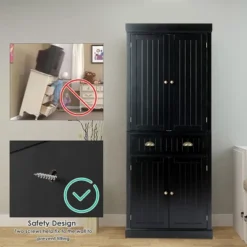 Costway Kitchen Cabinet Pantry Cupboard Freestanding W/Shelves Grey/Espresso -Costway GUEST c6d448a3 59d6 41fa bfcb 8d204dfe15da