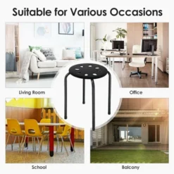 Costway Set Of 6 Portable Plastic Stack Stools Backless Classroom Seating -Costway GUEST c7553b63 cd81 44c2 b323 88155051972d