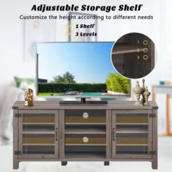 Costway TV Stand Entertainment Center For TV's Up To 65'' W/ Storage Cabinets Deep Taupe -Costway GUEST c7b64bdf 2c56 4e55 9a44 63cb6b9fa226