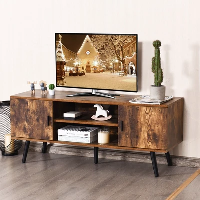 Costway Industrial TV Stand Entertainment Center For TV's Up To 55" W/ Storage Cabinets 2 Costway Industrial TV Stand Entertainment Center For TV's Up To 55" W/ Storage Cabinets - Image 2