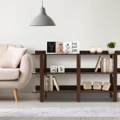 Costway 59'' 3 Tier Console Table With Storage Wooden Sofa Entryway Table Brown Walnut 10 Costway 59'' 3 Tier Console Table With Storage Wooden Sofa Entryway Table Brown Walnut -Costway GUEST c905fdb8 0b11 4255 9b57 6bdd74097b7c