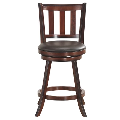 Costway Set Of 2 25'' Swivel Bar Stool Leather Padded Dining Kitchen Pub Bistro Chair High Back 9 Costway Set Of 2 25'' Swivel Bar Stool Leather Padded Dining Kitchen Pub Bistro Chair High Back - Image 9