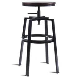 Costway Set Of 2 Vintage Bar Stool Adjustable Wood Metal Design Pub Chairs Industrial Backless -Costway GUEST c9ec708f 4915 47f2 a6bf 75ce110e37d8
