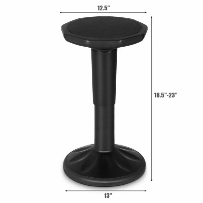 Costway Wobble Chair Height Adjustable Active Learning Stool Sitting Home Office Black 1 Costway Wobble Chair Height Adjustable Active Learning Stool Sitting Home Office Black