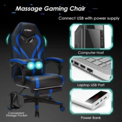 Costway Massage Gaming Chair Racing Recliner Computer Desk Chair W/Footrest 18 Costway Massage Gaming Chair Racing Recliner Computer Desk Chair W/Footrest -Costway GUEST ca54b42e 1afb 4e59 97f1 66b9624d9031