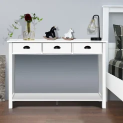 Costway 47'' Console Table Hall Table Side Desk Accent Table Drawers Shelf Entryway White 10 Costway 47'' Console Table Hall Table Side Desk Accent Table Drawers Shelf Entryway White -Costway GUEST ca9c76a8 6f10 41eb 8346 2bb29ae86ba7