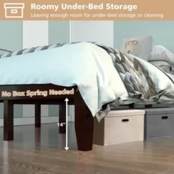 Costway Full Size Wood Bed Frame & 10'' Foam Mattress Set CertiPUR-US Certified Natural/Espresso -Costway GUEST cb1ec75b fae9 4d6b 9584 ff116dc26d48