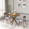 Costway 3 PCS Dining Table Set Modern Round Kitchen Table And Chairs Set For Dining Room