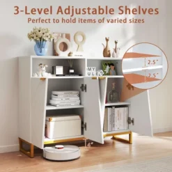 Costway 40" Buffet Storage Cabinet With 4 Doors & Adjustable Shelves Anti-Tipping Kits 13 Costway 40" Buffet Storage Cabinet With 4 Doors & Adjustable Shelves Anti-Tipping Kits -Costway GUEST cb8caabd beca 4e3b bbf1 d891d3174205